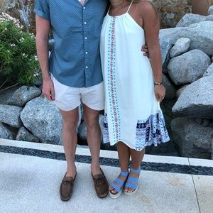 Midi white Aztec detail dress